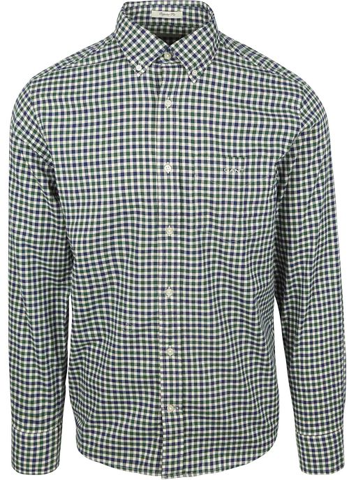 GANT Camicia Casual in twill a quadri verde Product