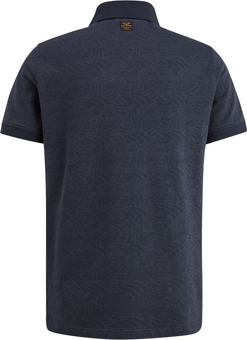 PME Legend Poloskjorte Jacquard Jersey Navy Product / Achterkant
