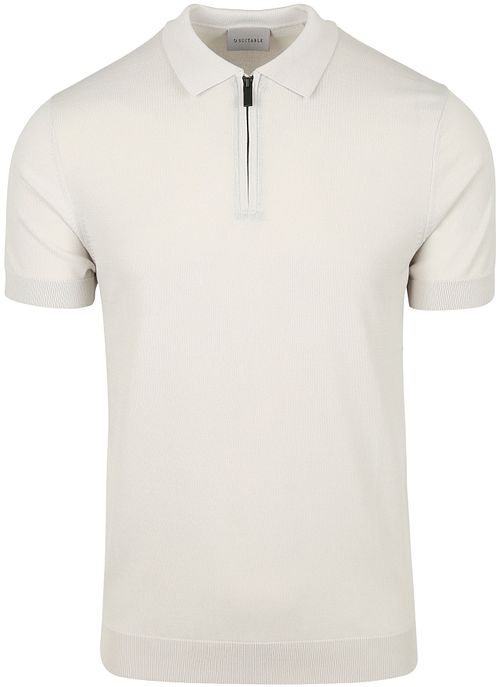 Suitable Strikket Polo Halv Glidelås Beige Product