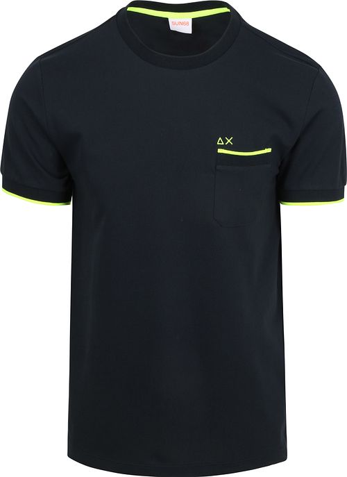 Sun68 Piqué T-Shirt Fluo Rayures Marine Product