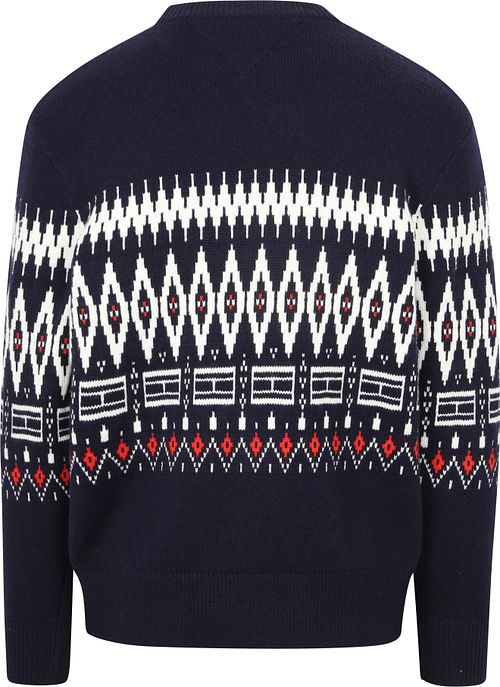 Tommy Hilfiger Fairisle Pull Impression Marine Product / Achterkant
