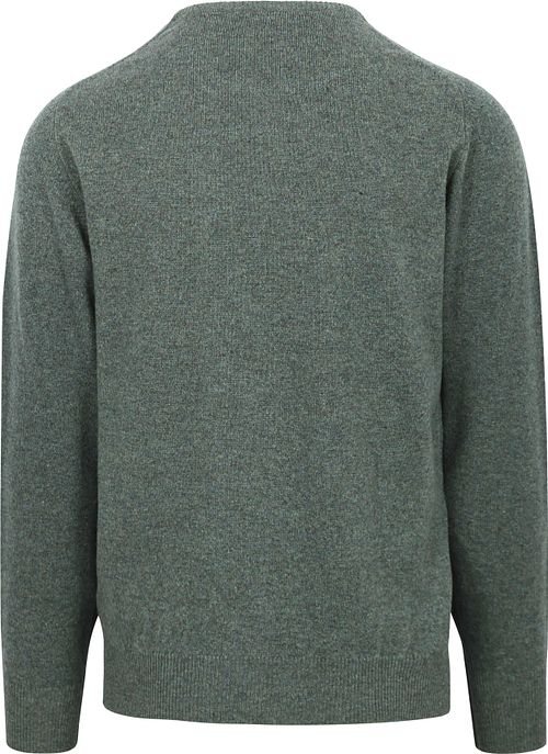 William Lockie Pullover O-neck Lambswool Landscape Green Product / Achterkant