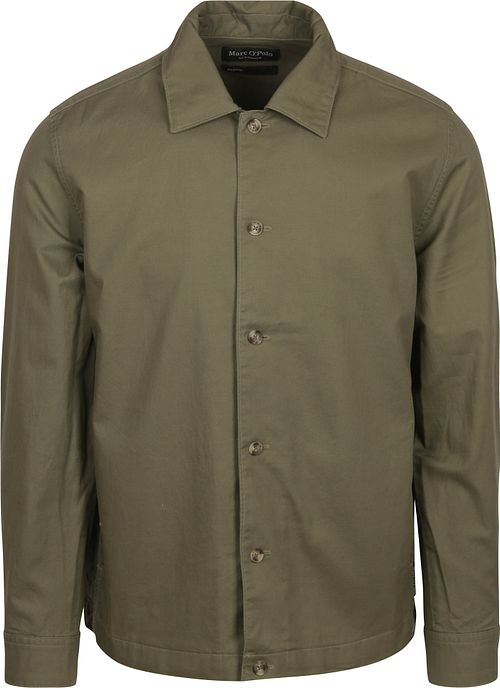 Marc O'Polo Overshirt i Linned Blend Olivengrøn Product
