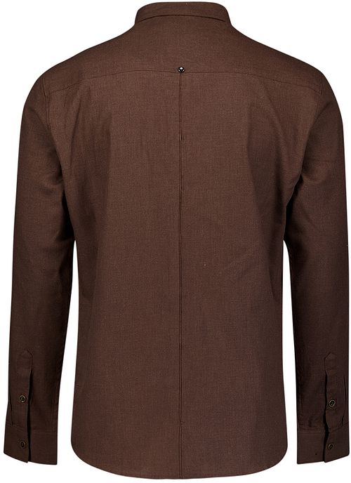 No Excess Shirt Brown Melange Flannel Product / Achterkant