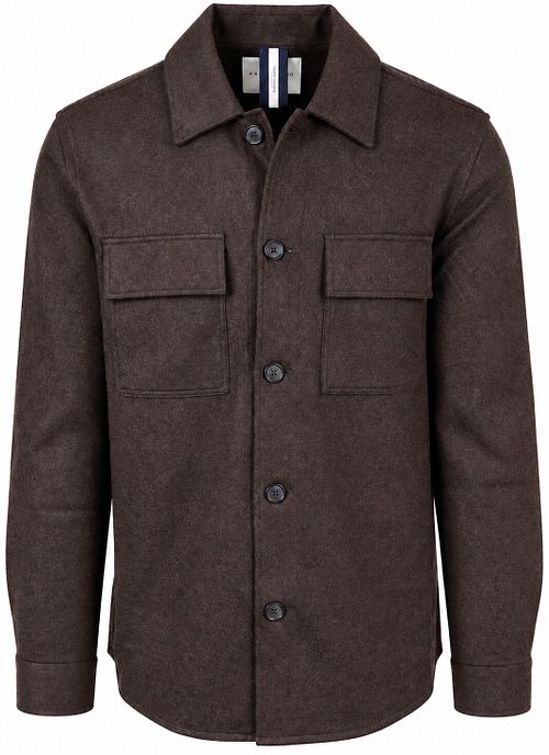 Profuomo Overshirt Button Peached Donkergroen