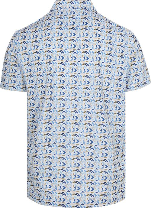 R2 Amsterdam Half Zip Polo Blue Print Product / Achterkant