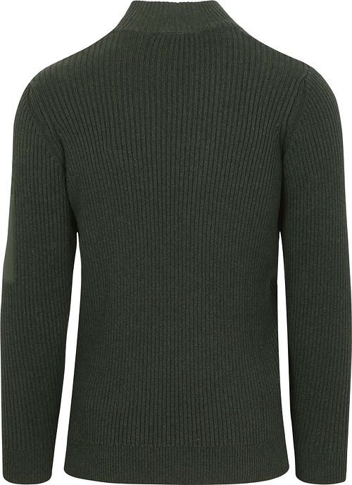 Suitable Mou Halv Zip Genser Mørkegrønn Product / Achterkant