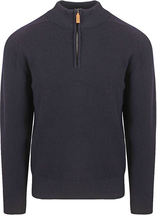 William Lockie Half Zip Pullover Lamswol Navy Product