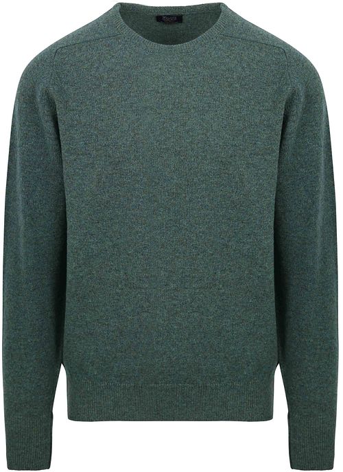 William Lockie O-Auschnitt Pullover Lammwolle Moorland Grün Product