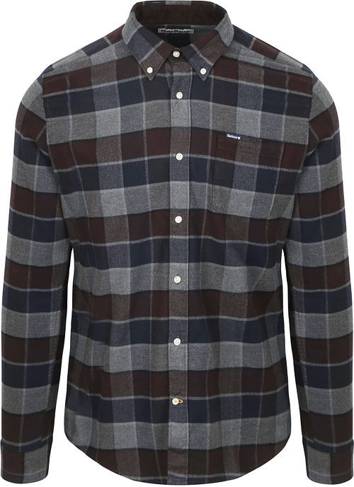 Barbour Valley Overhemd Ruit Antraciet Bruin Product