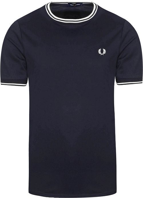 Fred Perry M1588 Twin Tipped T-shirt Donkerblauw Product