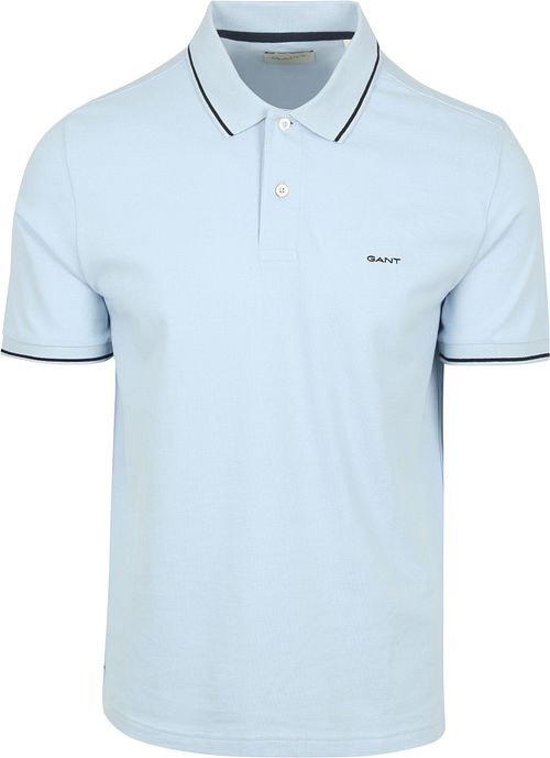 Gant Tipping Piqué Poloshirt Hellblau Product