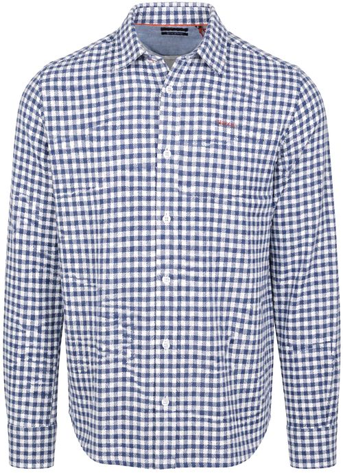 NZA Camicia in flanella Coarse con colletto button-down blu Product