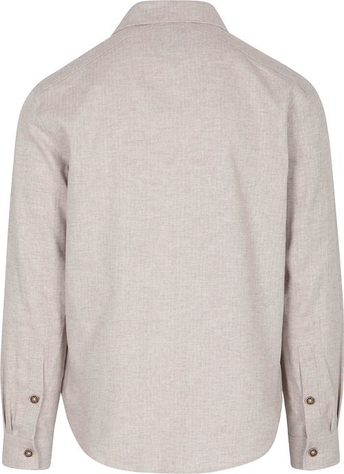 Koszula overshirt R2 Amsterdam z lnu i bawełny w kolorze beżowym Product / Achterkant