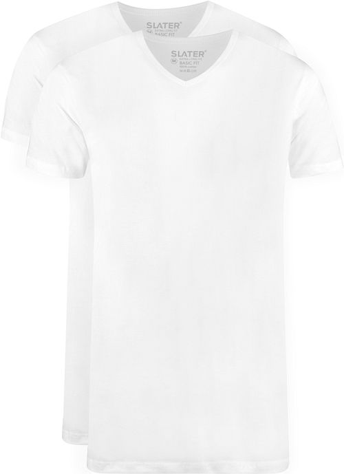 Slater T-shirts Lot de 2 Col-V Blanc Product