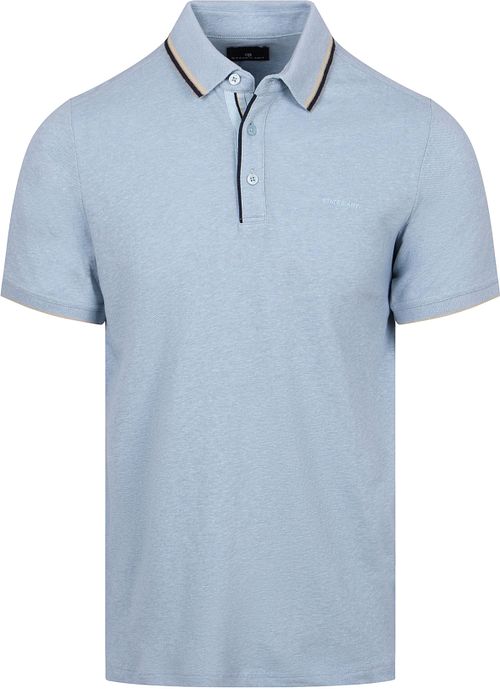 State of Art Poloshirt Tipping Cotton Linen Hellblau Product