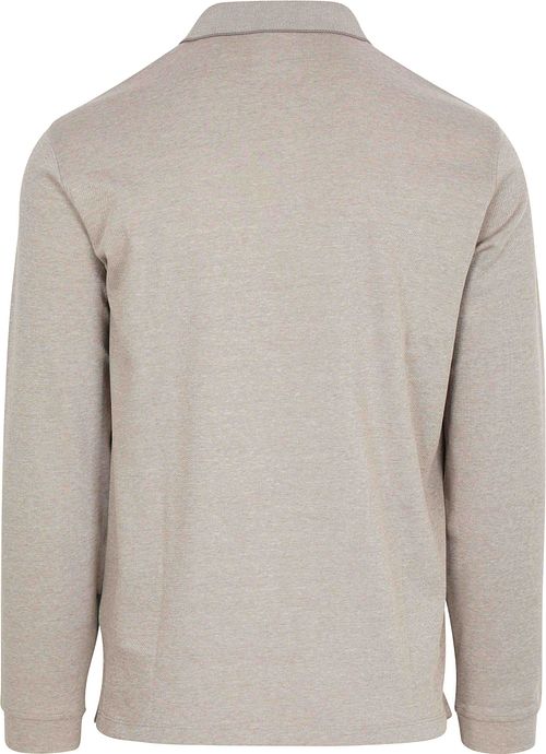 CASAMODA Long Sleeve Poloshirt Structure Grey Product / Achterkant
