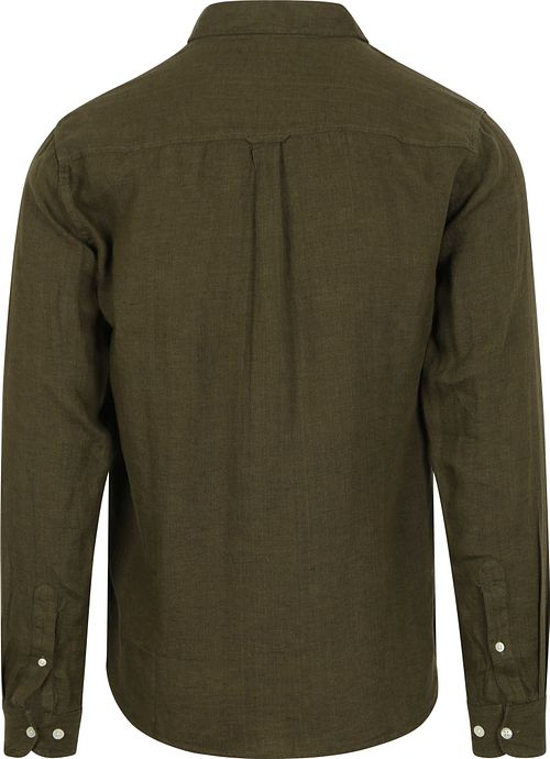 KnowledgeCotton Apparel Skjorte i Linned Olivengrøn Product / Achterkant