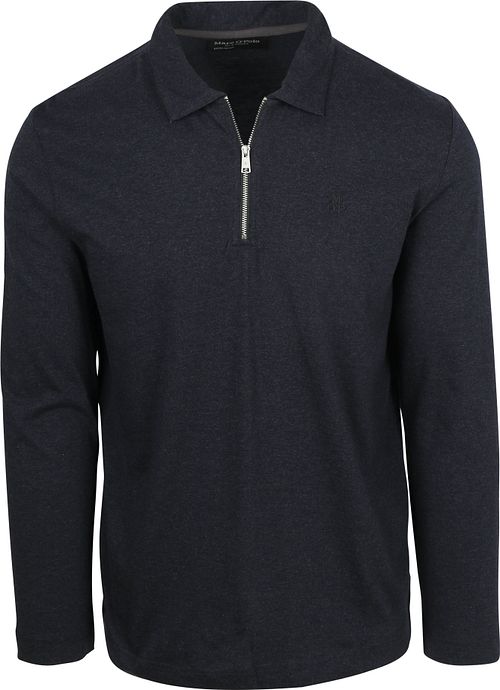 Marc O'Polo Longsleeve Half-Zip Polo Navy
