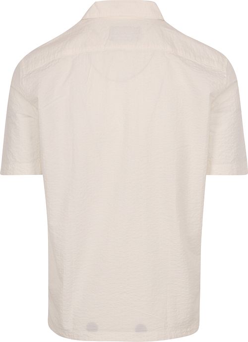Marc O'Polo Overhemd Short Sleeves Seersucker Off White Product / Achterkant