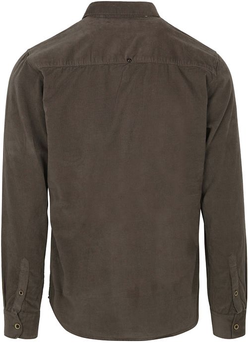No Excess Fine Corduroy Overhemd Dark Clay Product / Achterkant