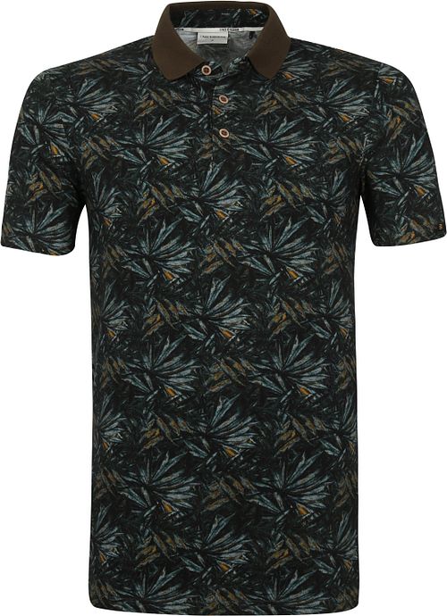 No Excess Polo Pique Print Donkergroen Product