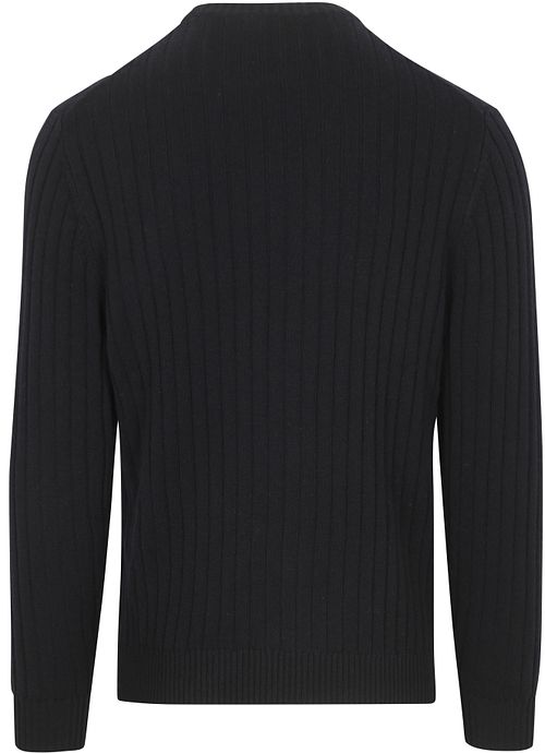 Profuomo Pullover Rib Wool Blend Navy Product / Achterkant