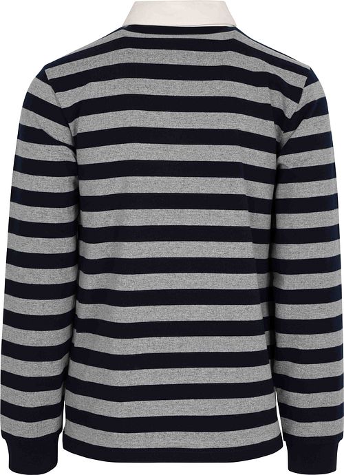 Steppin' Out Rugby Polo Rayures Marine Gris Product / Achterkant