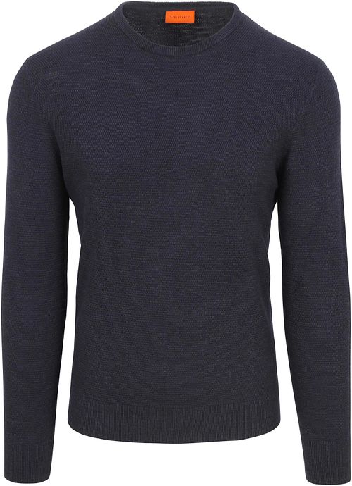 Suitable sweater i Slub Navy med struktur Product