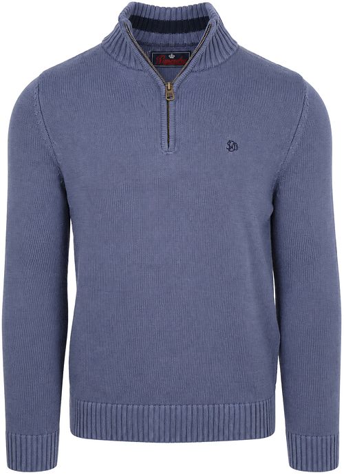 Superdry Knit Half Zip Cotton Jumper Blå Product