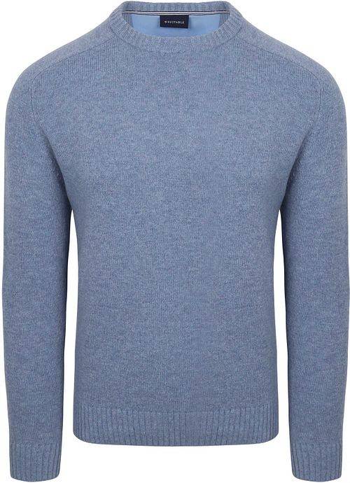 Sweter Suitable z wełny jagnięcej z okrągłym dekoltem, jasnoniebieski Product