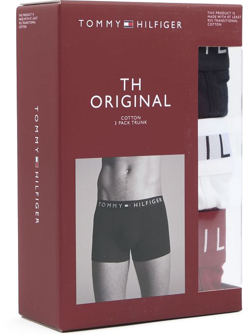 Tommy Hilfiger Boxer Trunk 3-Pack Navy/Bianco/Rosso Verpakking