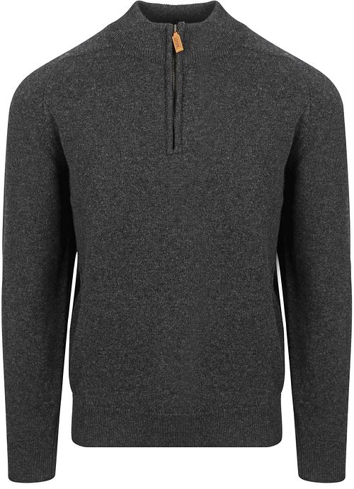 William Lockie Pull Half Zip Laine D'Agneau Charcoal Melange Product