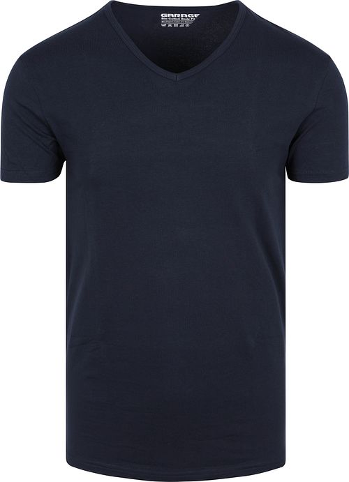 Garage Pack de 2 Basic T-Shirts orgánicas con cuello de pico en azul marino Product