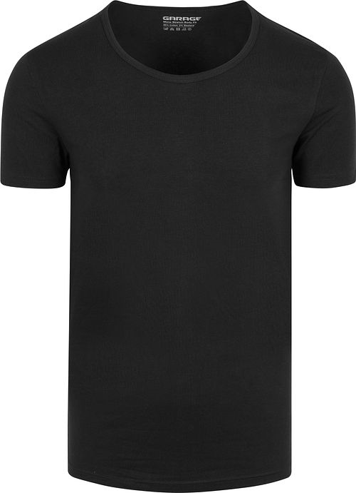 Garage Stretch Basic czarny – głęboki dekolt O-neck Product