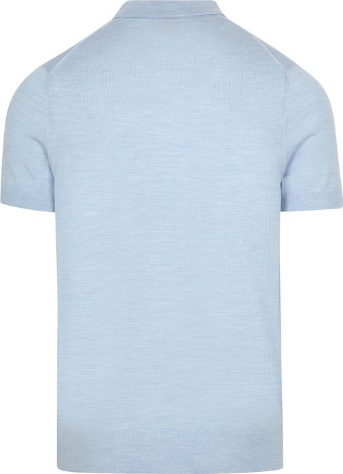 Jasnoniebieska koszulka polo Suitable z wełny merynosów Product / Achterkant