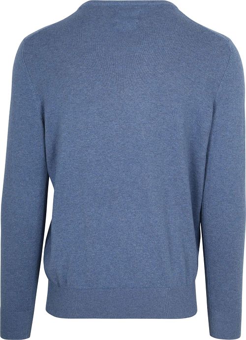Steppin' Out Trui Cotton Cashmere Indigo Blauw Product / Achterkant
