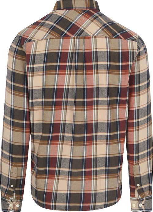 KnowledgeCotton Apparel Overhemd Flanel Ruiten Beige Product / Achterkant