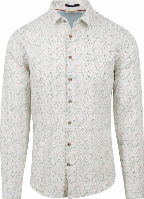 Camicia in lino No Excess con stampa off-white Product