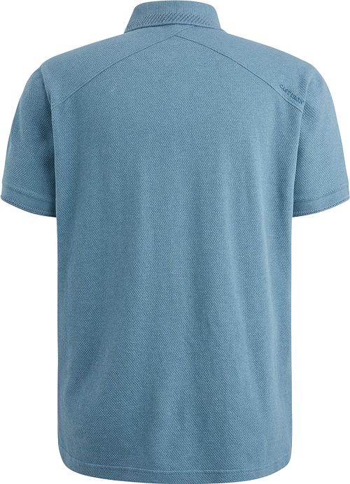 Cast Iron Poloshirt mit Popcorn-Struktur in Blau Product / Achterkant