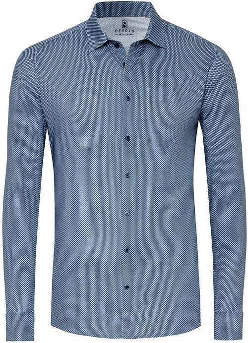 Desoto Hemd Kent Print Donkerblauw Product