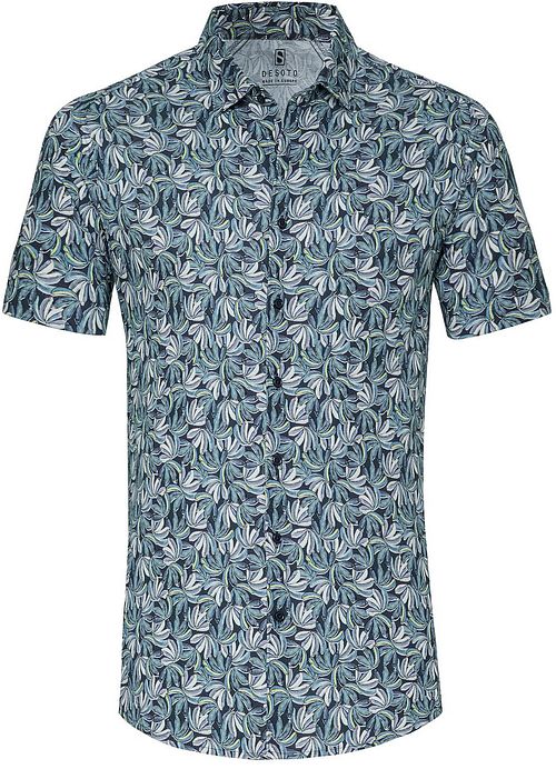 Desoto Short Sleeve Jersey Hemd Blumenmuster Blau Product