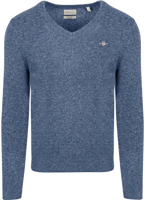 GANT V-ringad Tröja i Ullblandning Blå Product