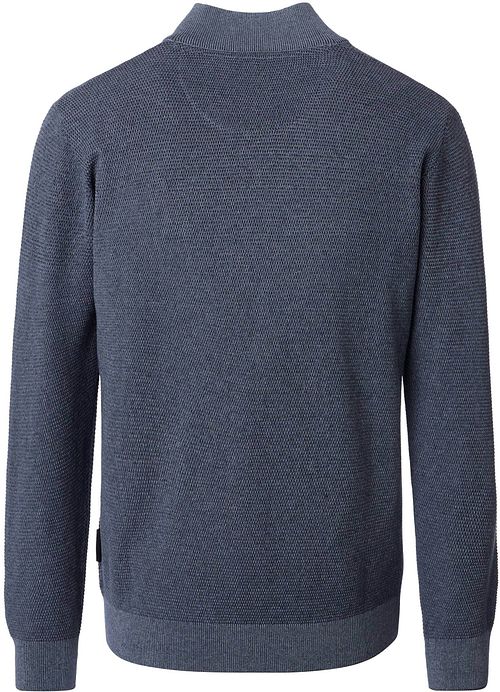 Sweter CASAMODA z zamkiem half-zip o strukturalnym splocie, niebieski Product / Achterkant