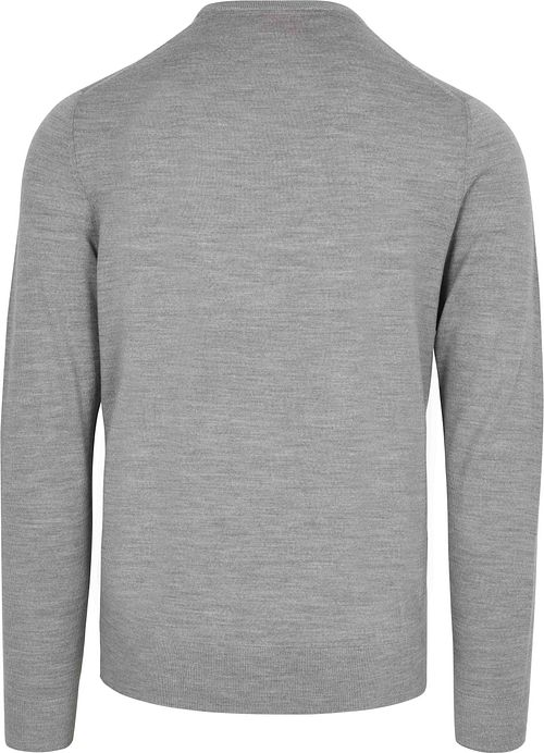 Suitable Merino Pullover Mid Grå Product / Achterkant