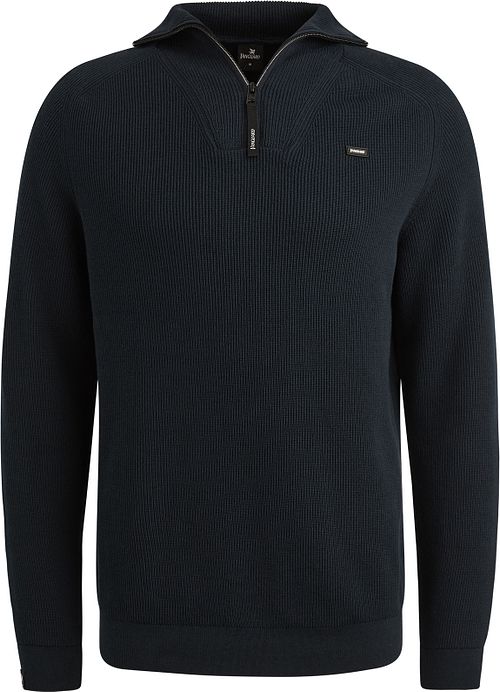 Vanguard sweter z półgolfem na suwak, struktura rib, granatowy Product