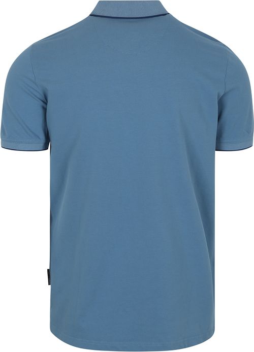 State of Art Poloshirt Pique Blå Product / Achterkant
