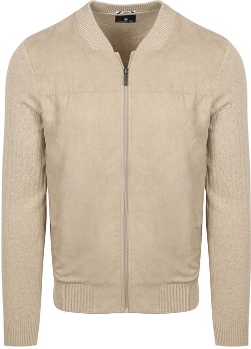 State Of Art Strickjacke Zip Bomber Beige Product