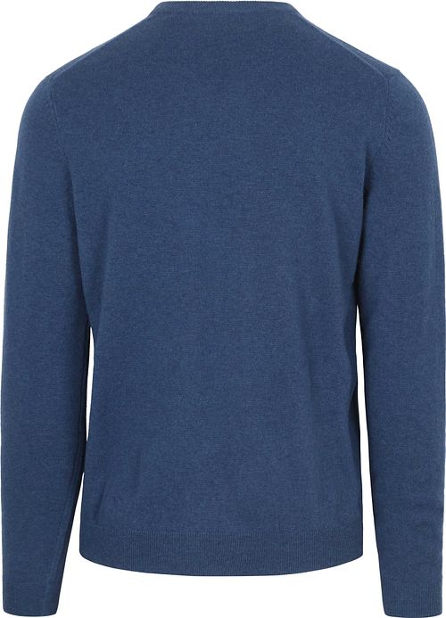 Steppin' Out sweter z dekoltem w serek z wełny merynosów, błękitny Product / Achterkant