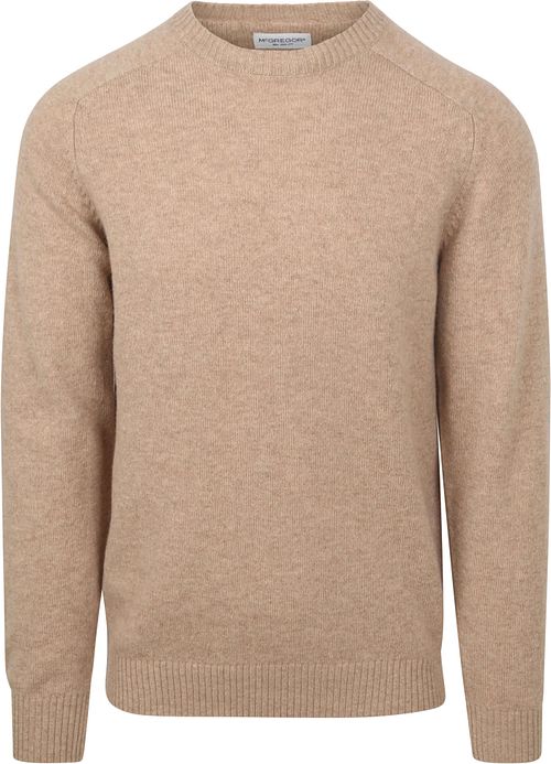 Sweter McGregor z wełny jagnięcej, melanżowy, piaskowy Product